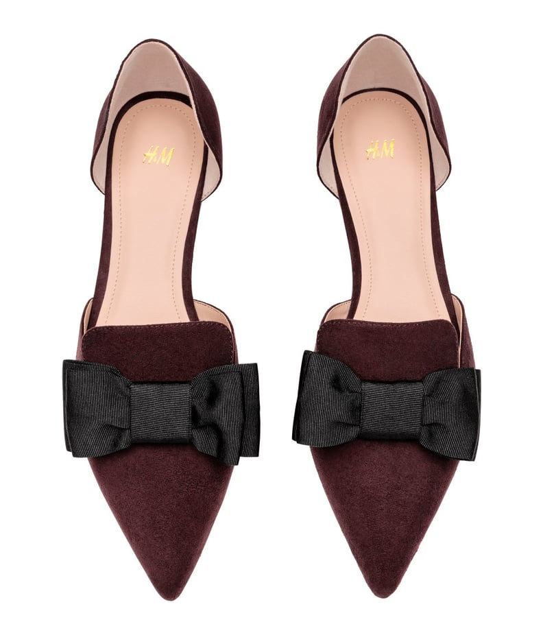 H&M Pointed Flats With Bow