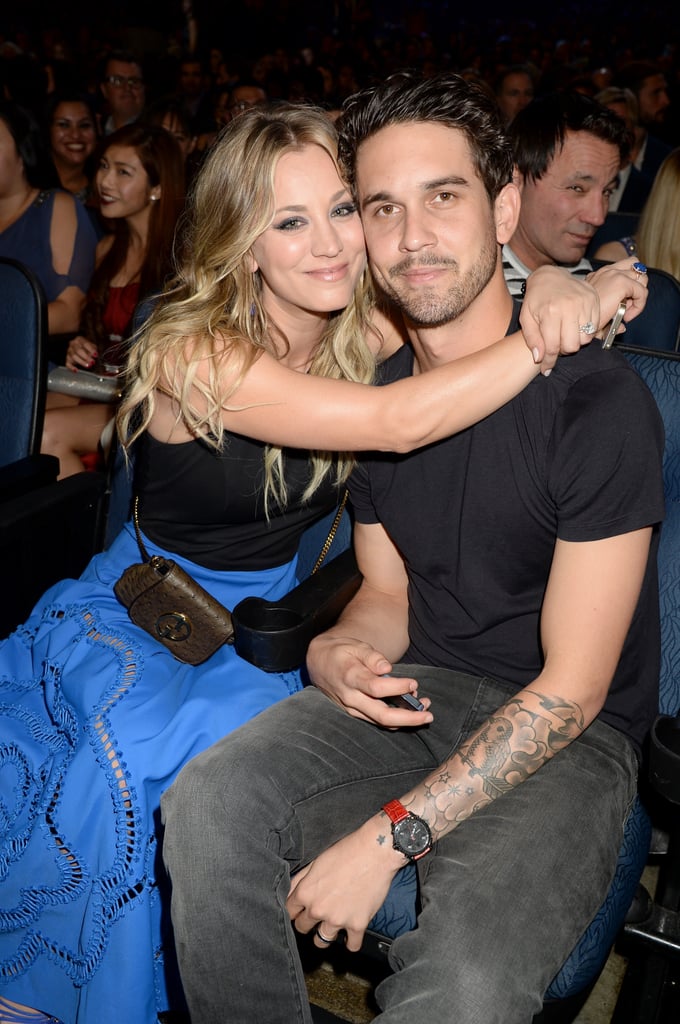 Newlyweds Kaley Cuoco and Ryan Sweeting cuddled during Wednesday night's People's Choice Awards in LA.