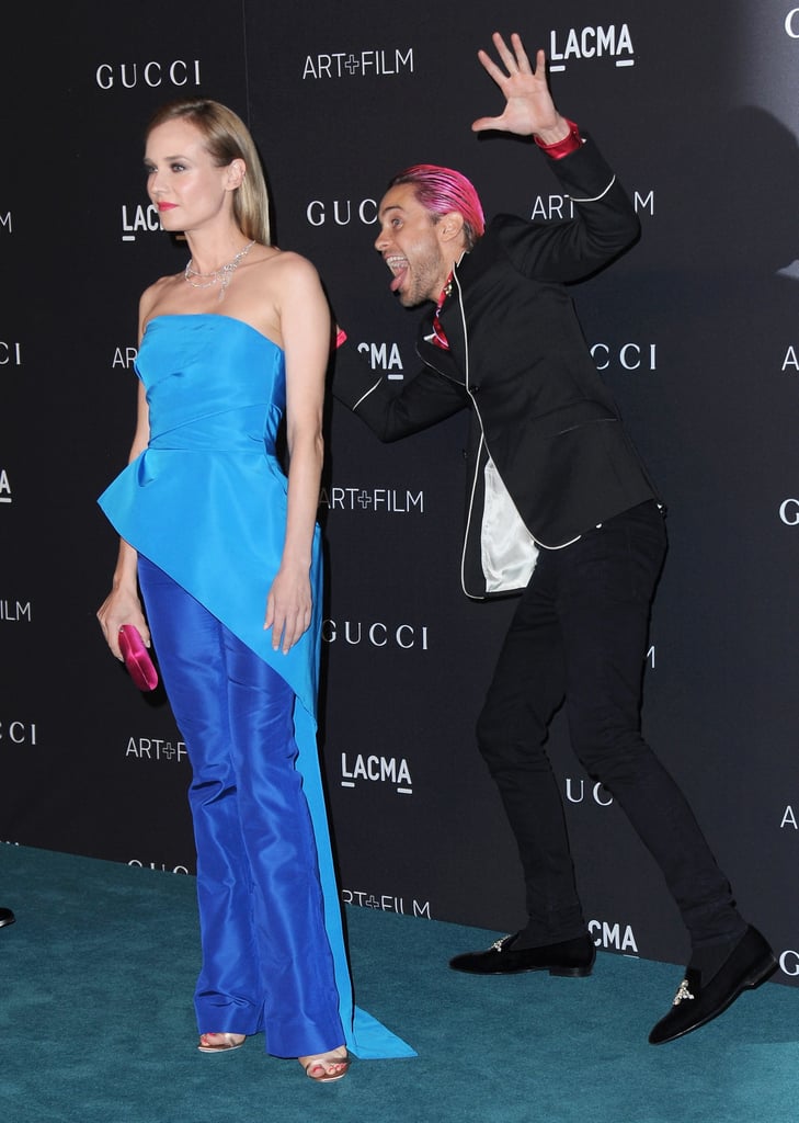 Jared Leto Photobombs Diane Kruger on the Red Carpet