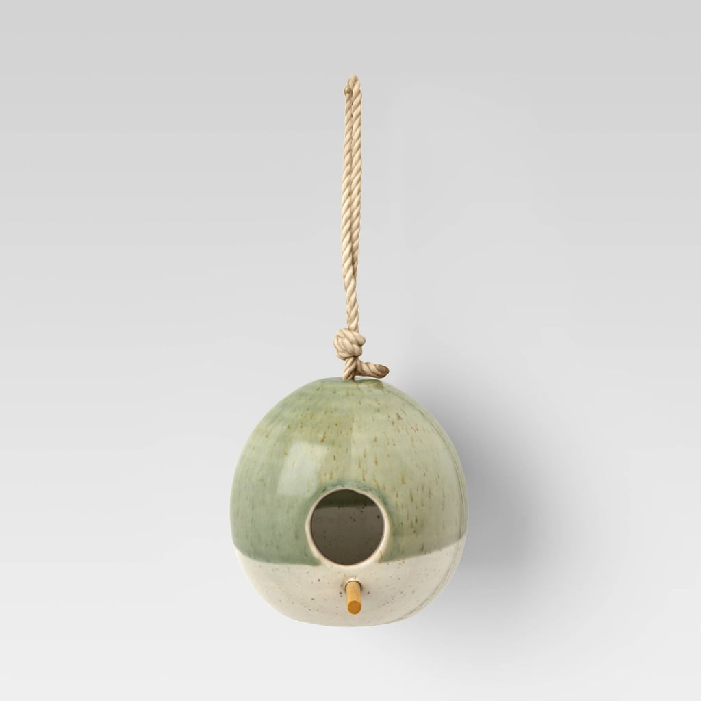 A Bird House: Smith & Hawken Stoneware With Reactive Glaze Bird House