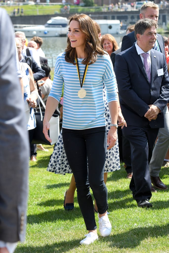 Back in July 2017, Kate was already a fan of Superga. She wore a pair of the brand's sneakers when she and William attended a rowing race during their official visit to Germany.