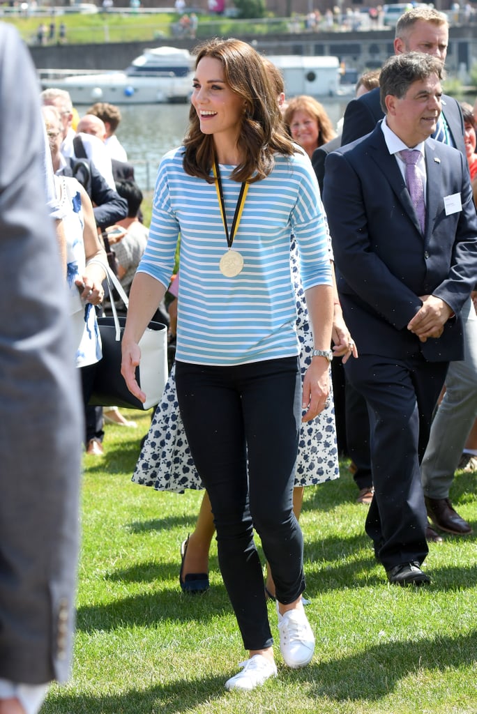 Back in July 2017, Kate was already a fan of Superga. She wore a pair of the brand's trainers when she and William attended a rowing race during their official visit to Germany.