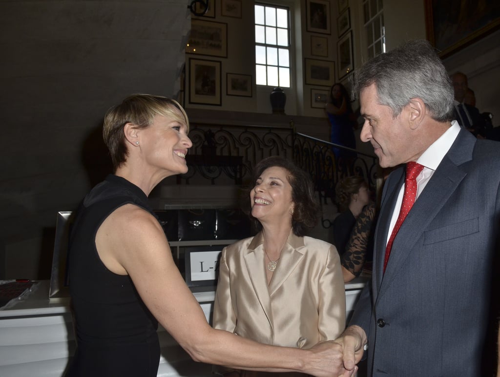 Robin Wright met Peter Westmacott, the British ambassador to the United States, and his wife, Susie Nemazee, on Friday.