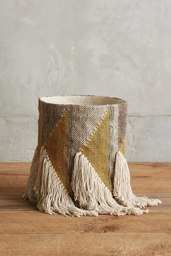 Anthropologie Fringed Triangle Basket