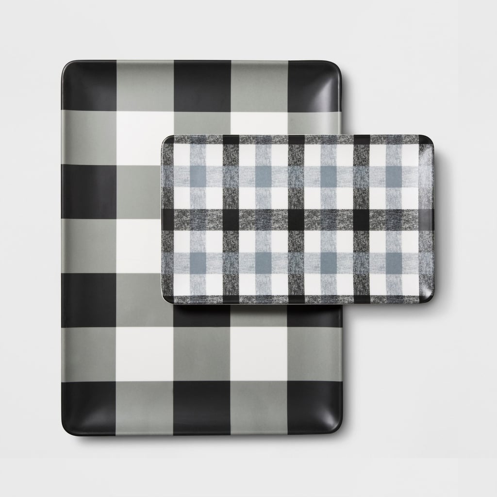We love how the check patterns in this Melamine Plaid Serving Tray Set ($13) look together.