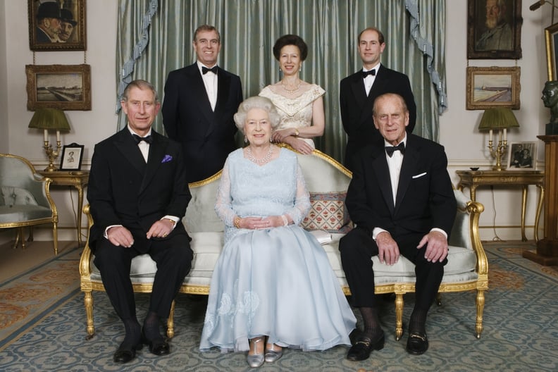Queen Elizabeth II with her husband and children in 2007.