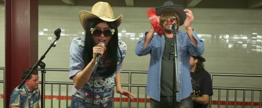 Miley Cyrus and Jimmy Fallon in Disguise in NYC Subway 2017