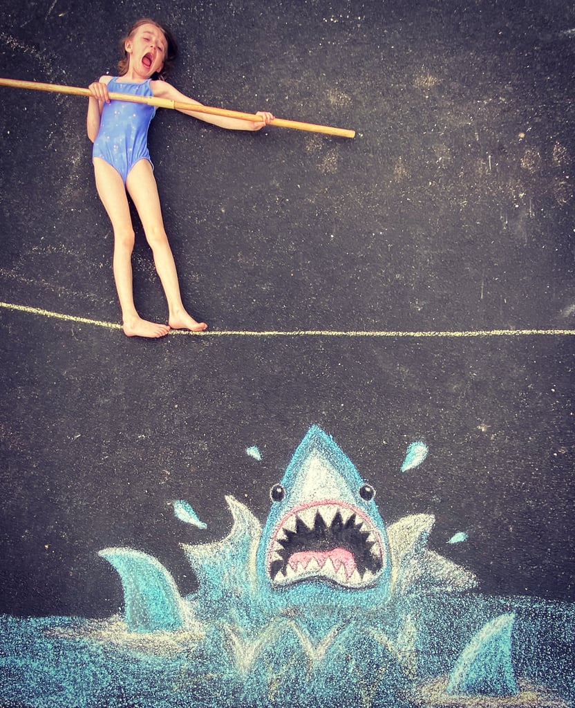 Shark Sidewalk Chalk Art