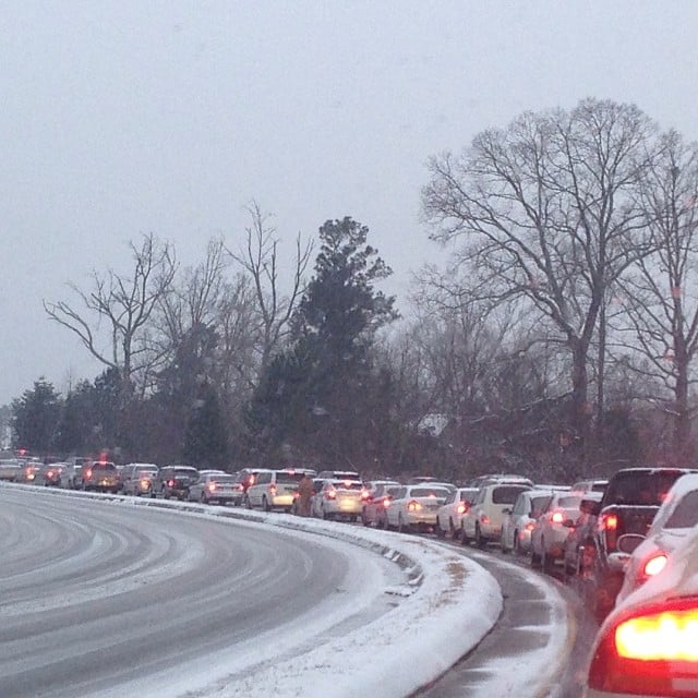 Southerners were stuck in some serious traffic jams.