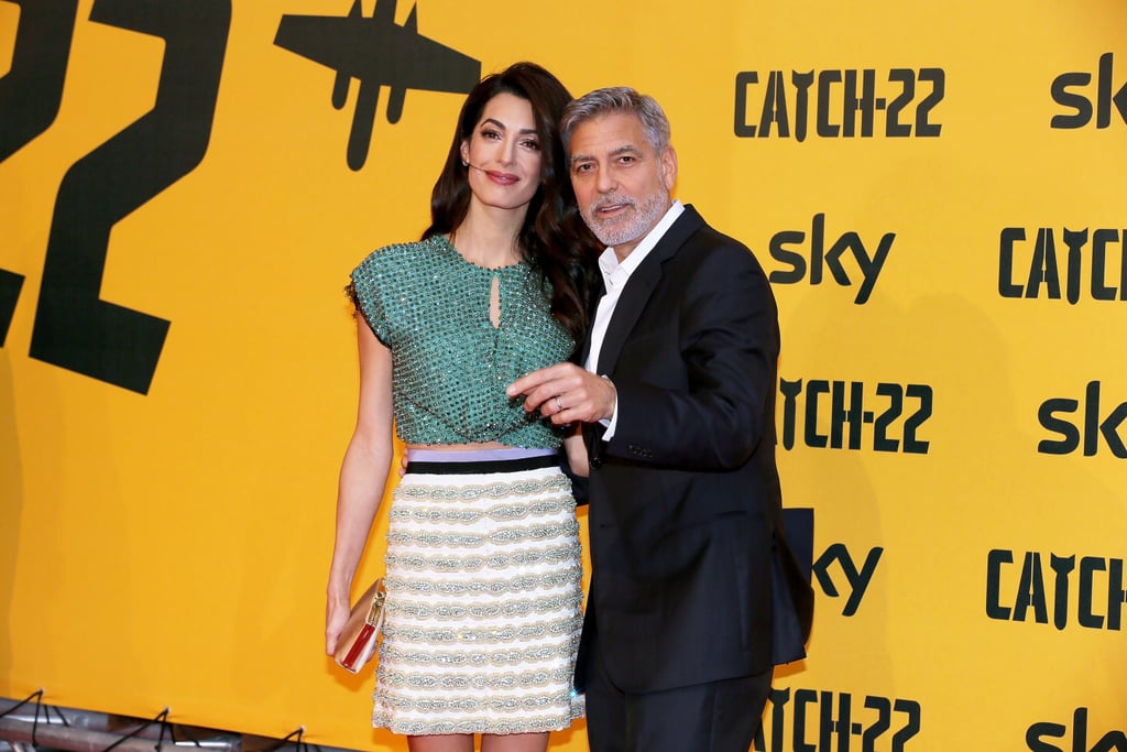 Amal Clooney Wears Crop Top at Catch-22 Rome Premiere