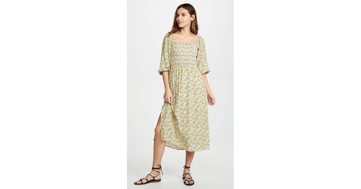 Wayf nevah smocked midi dress sales
