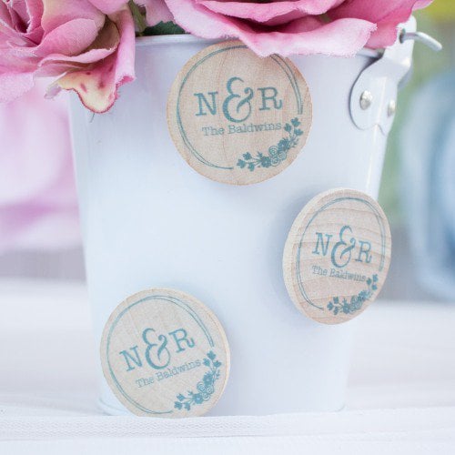 Personalized Wooden Wedding Magnets