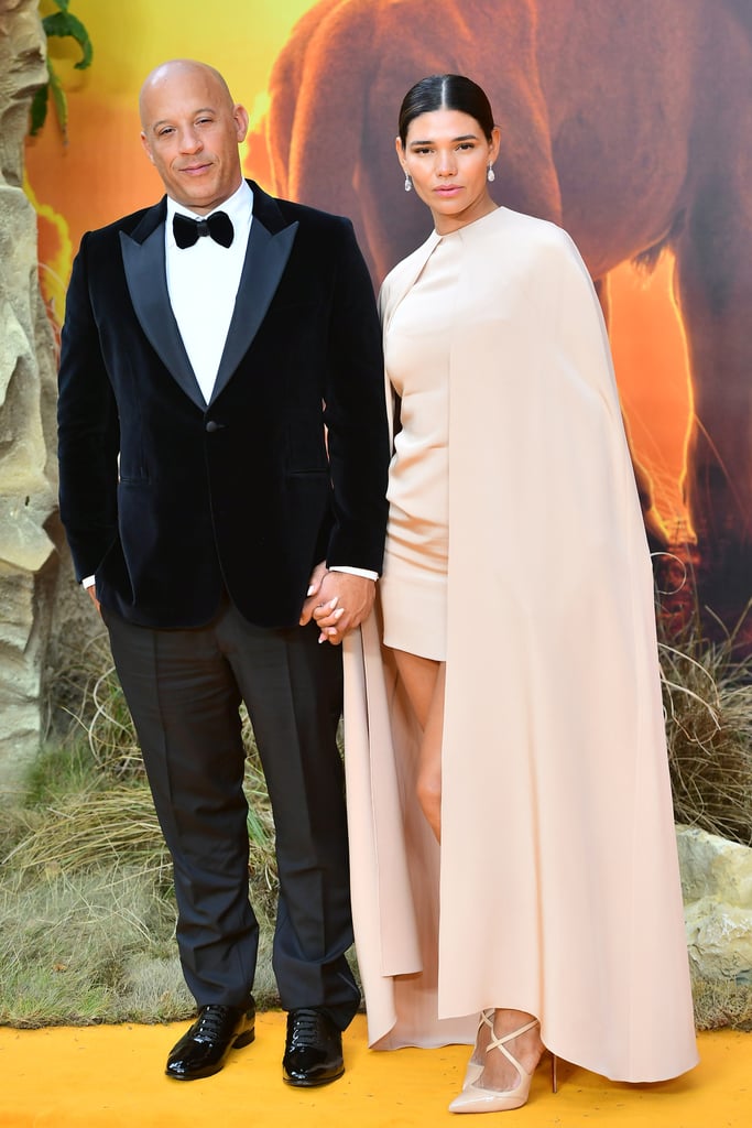 Pictured: Vin Diesel and Paloma Jimenez at The Lion King premiere in London.