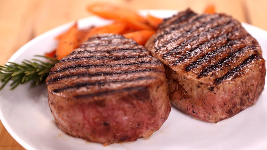 Flip the steak multiple times.