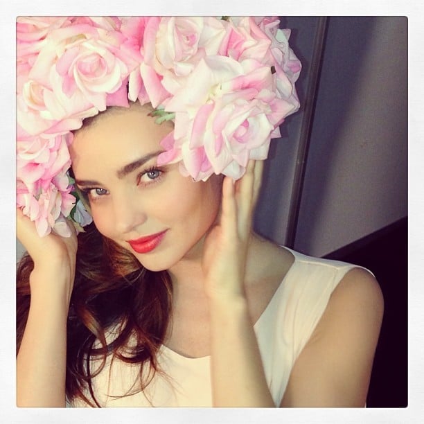 Flynn's mama, Miranda Kerr, showed off her chic floral headpiece.
Source: Instagram user mirandakerr