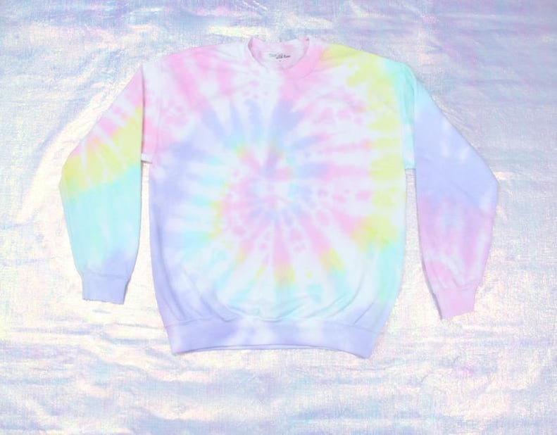 Etsy Light Pink and Light Purple Tie Dye Sweatshirt