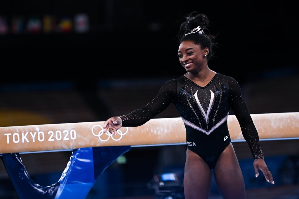 Simone Biles on Beam at Tokyo 2021 Olympics Podium Training