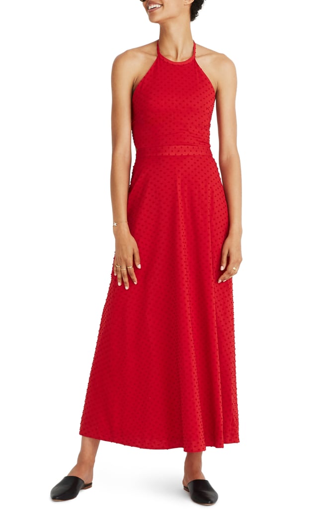Madewell Halter Tie Back Midi Dress