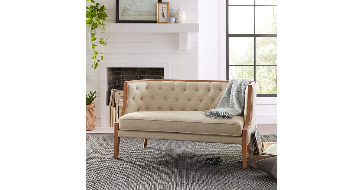 Stone & Beam Laurel Rounded Loveseat Sofa Settee Couch Best Stone and