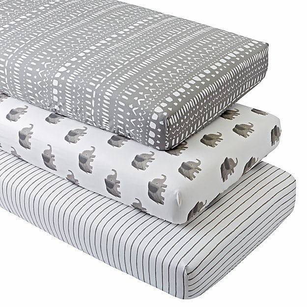 Organic Wild Excursion Elephant Crib Fitted Sheets