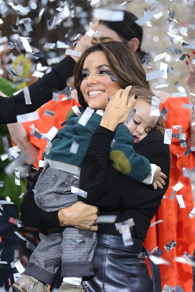 Eva Longoria Brought Her Son Santiago to Paris Fashion Week