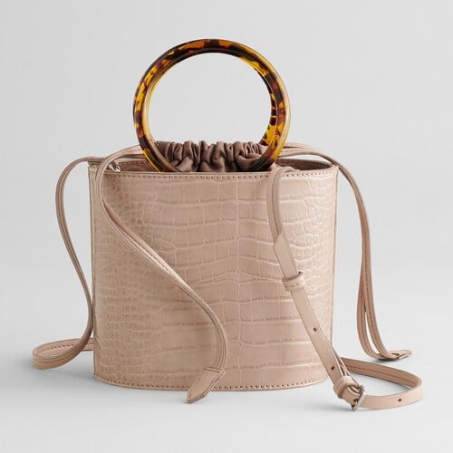 Elizabeth and James Ring Handle Croco Crossbody Bag