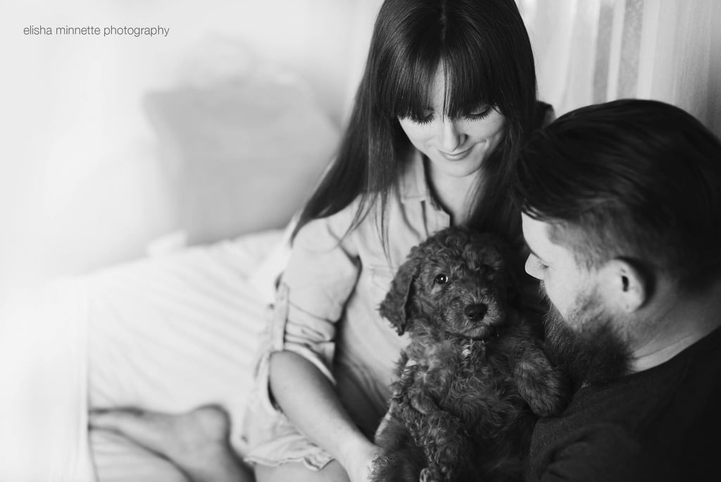Newborn Photo Shoot Spoof With Puppy