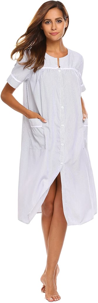 Ekouaer Striped Buttondown House Dress | Best Amazon Loungewear Under ...