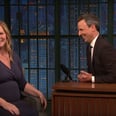 Amy Schumer "Threw Up a Bunch" en Route to Seth Meyers and Still Managed to Have Jokes