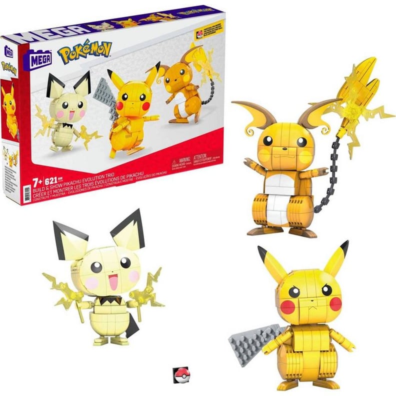 Mega Pokémon Build and Show Pikachu Evolution Trio Building Set