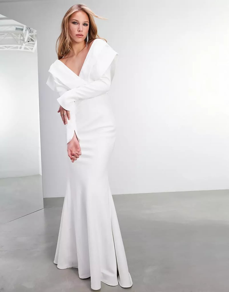 A Long-Sleeve Wedding Dress: ASOS Edition Ada Cross Back Crepe Wedding Dress