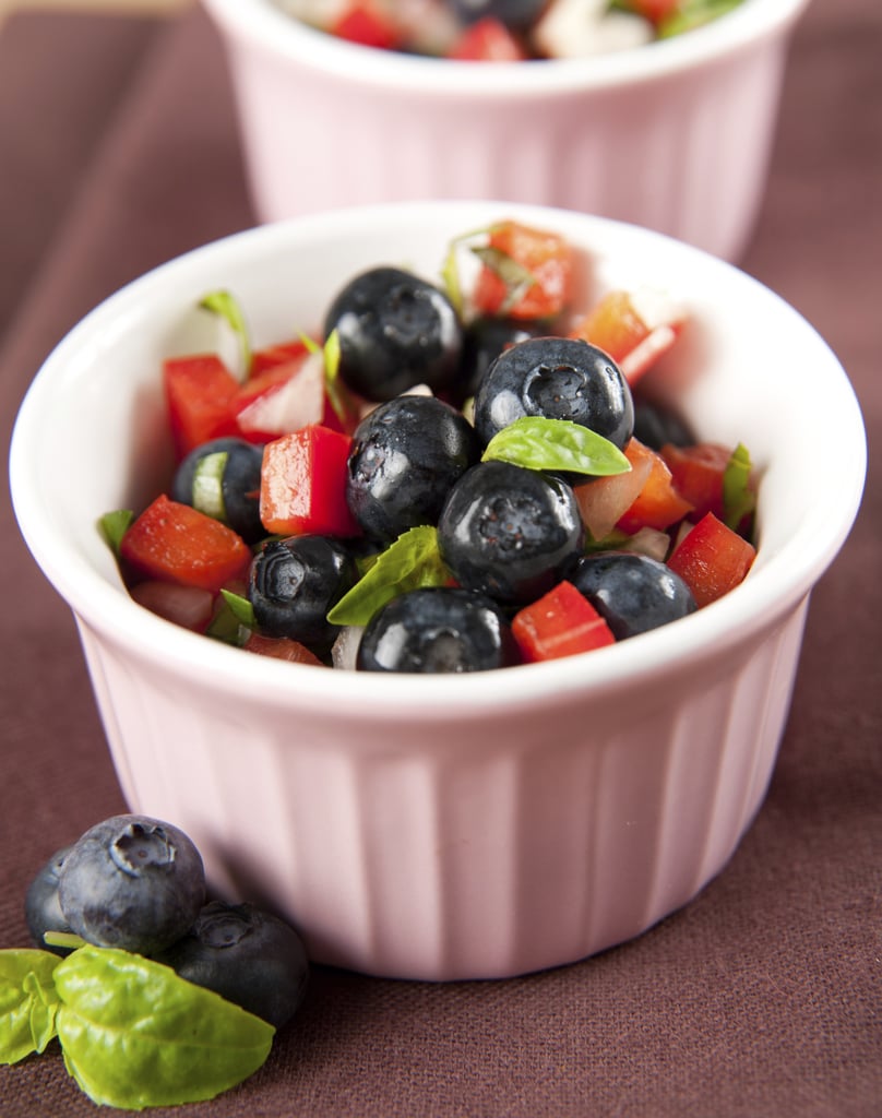 Blueberry Red Pepper Salsa With White Corn Chips