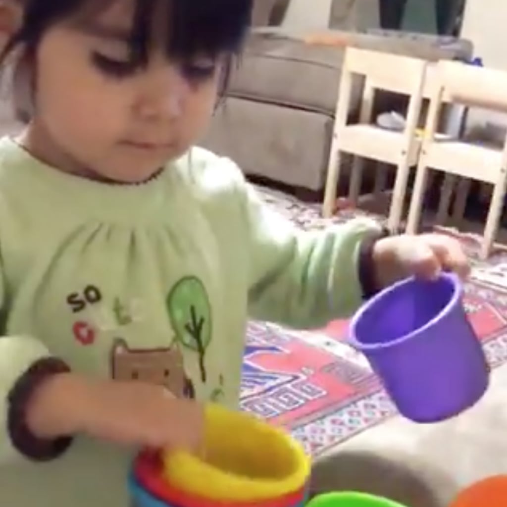 Girl Stacking Nesting Cups Video