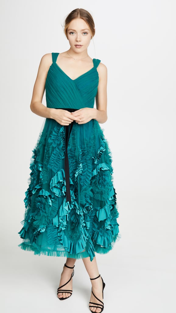 Marchesa Notte Mixed Media Gown