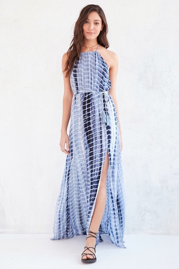 Ecote Tie-Dye High-Neck Halter Maxi Dress ($98)