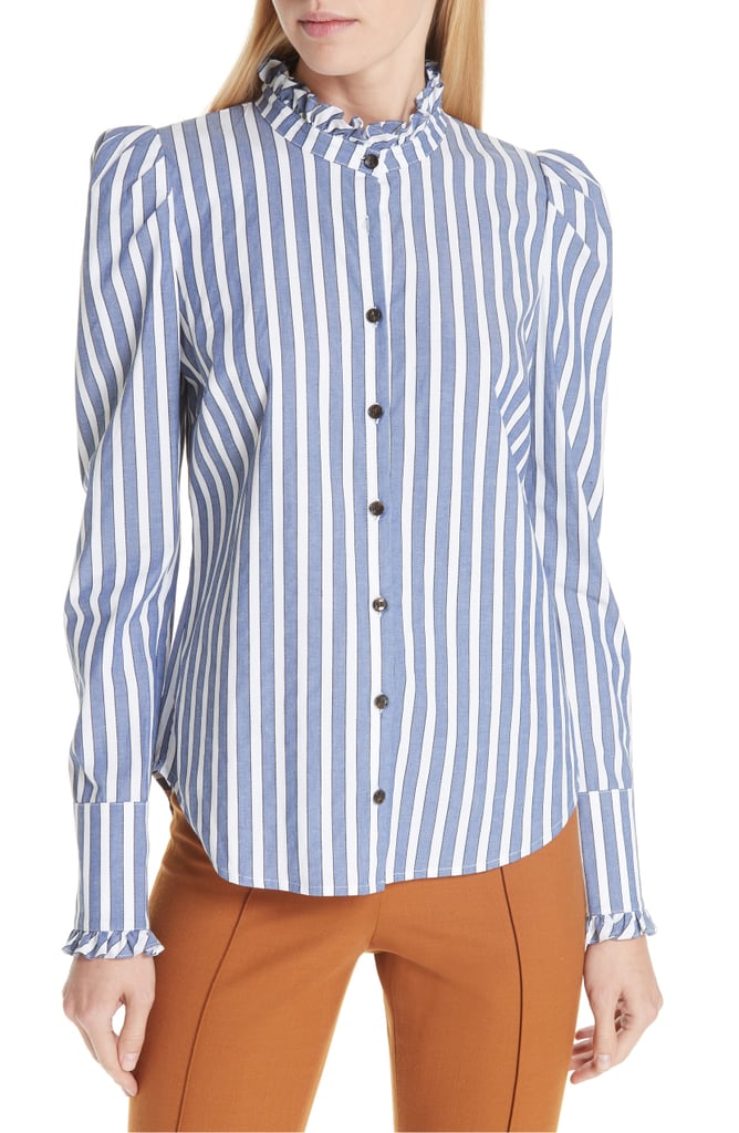 Veronica Beard Holli Puff Shoulder Blouse
