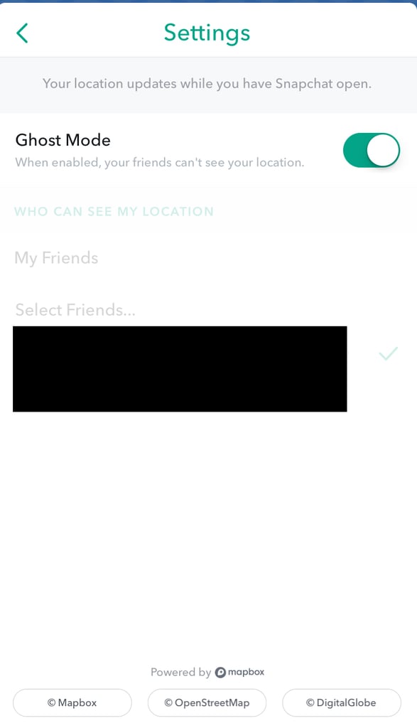 Swipe right on the Ghost Mode setting. | How to Turn Off Snap Map