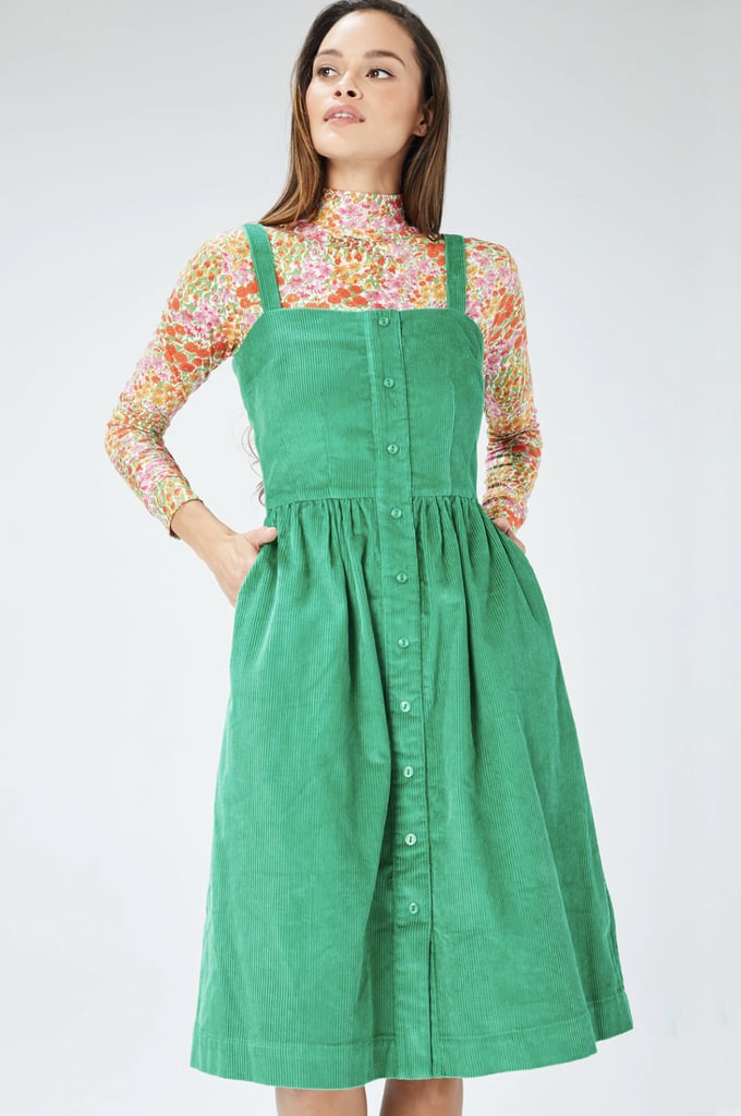 HVN Laura Corduroy Dress (Green)
