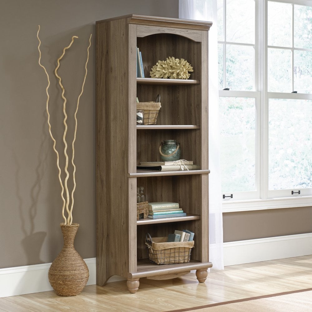 Sauder Harbor View 5 Shelf Bookcase in Salt Oak