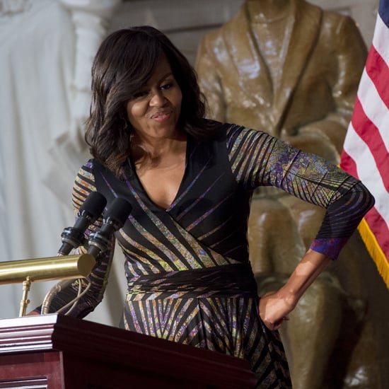 Michelle Obama Wearing a Rainbow Dress