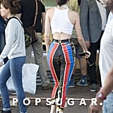 Kendall Jenner Printed Pants in Cannes | POPSUGAR Fashion