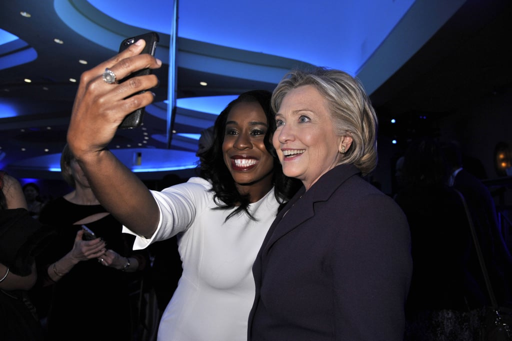 Uzo Aduba and Hillary Clinton took a smiley selfie at the Emily's List 30th Anniversary Gala in Washington DC in March 2015.