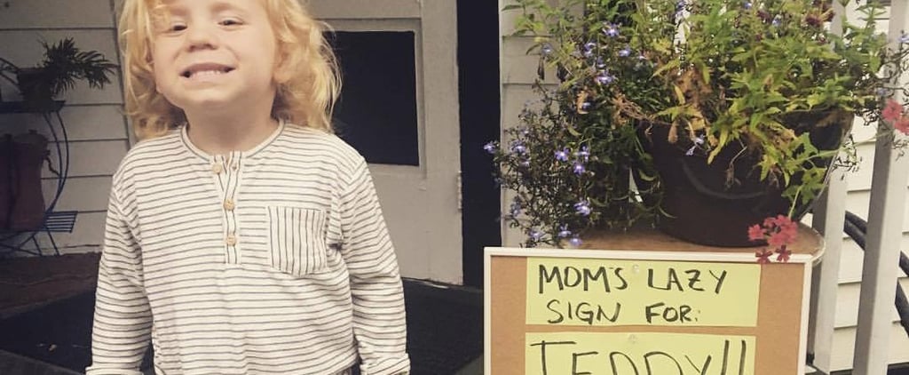This "Lazy Mom's Sign" For Her Son's First Day of Preschool Is Perfect