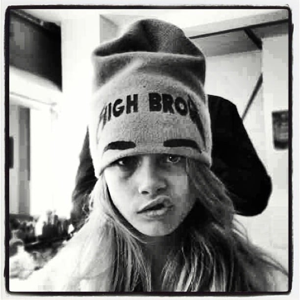 Even covered in a cap, Cara's brows make a statement.
Source: Instagram user caradelevingne