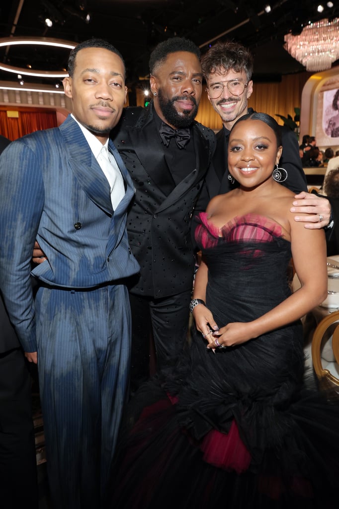 Colman and Raúl Domingo at the 2023 Golden Globes with Tyler James Williams and Quinta Brunson.