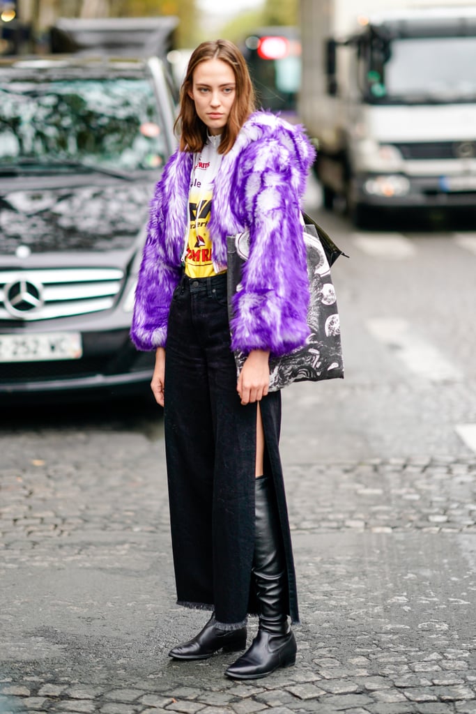 Cover Up in a Furry Purple Coat — It's Completely Unexpected