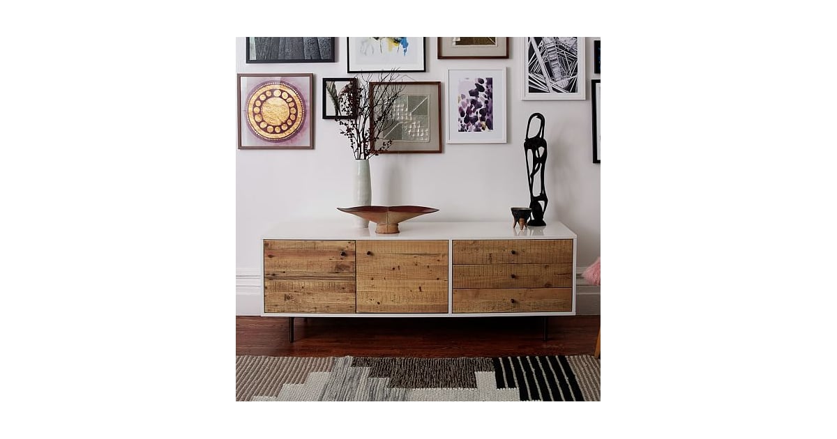 West Elm Reclaimed Wood/Lacquer Media Console Affordable West Elm