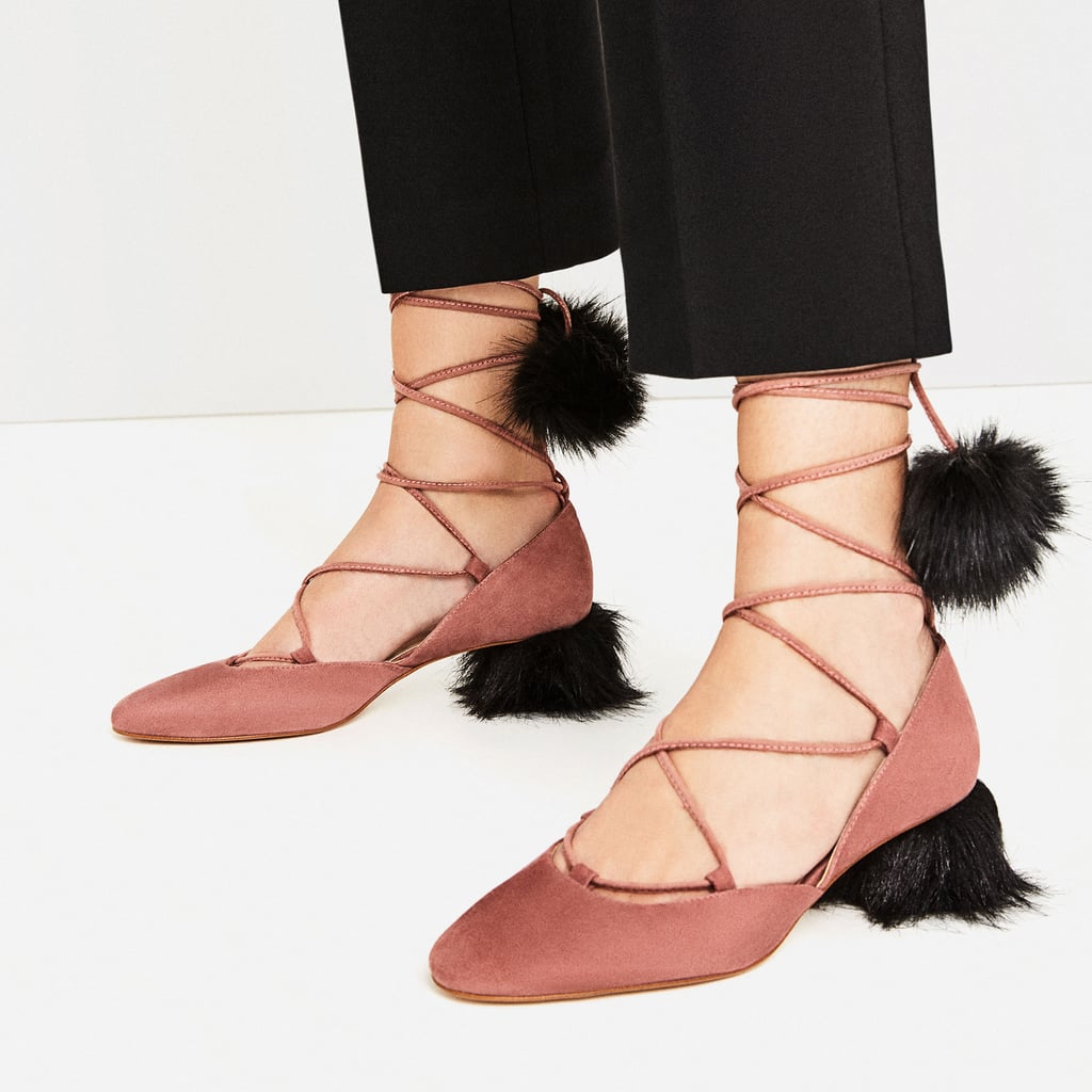 Zara Suede Lace-Up Tasseled Mid-Heel Shoes ($50, originally $90)