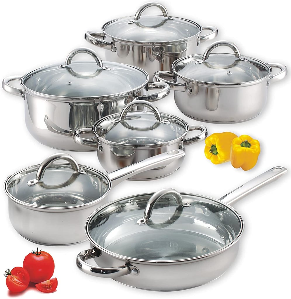 Cook N Home 12-Piece Stainless Steel Cookware Set