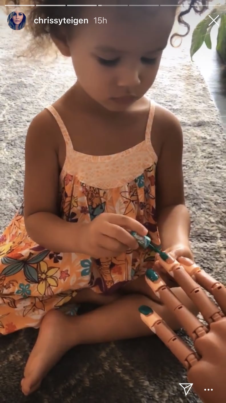Chrissy Teigen's Daughter Luna Paints Her Nails